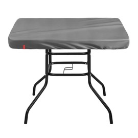 SoloToo Outdoor Square Table Cover Waterproof UV-Resistant for 36 x 36 Inch Patio Tables - Heavy Duty Weatherproof Table Top Protector with Elastic Hem (Grey)