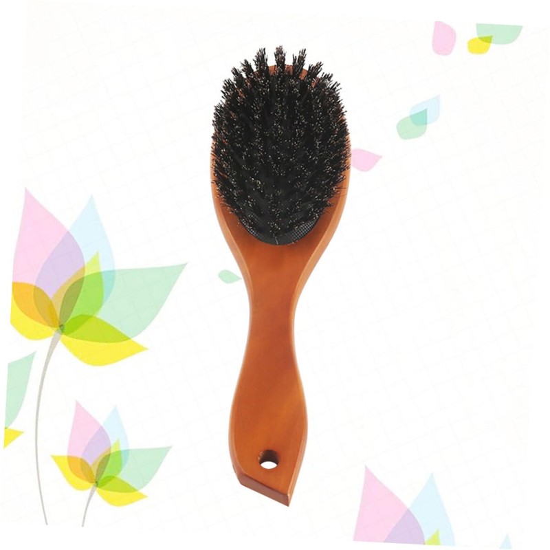 Healeved 2pcs Natural Boar Bristle Hair Brush with Handle Curved