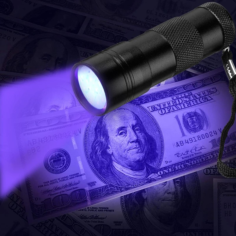 SLTG2020 UV Ultra-Violet 12 LED Flashlight Blacklight Light 395 nM