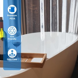 WellColor Shower Curtain Liner 72 x 78 Inch, PEVA Heavy Duty Extra Long Bathroom Plastic Shower Curtain Sets with 3 Weighted Magnets, Clear