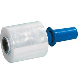 Goodwrappers Aviditi 5" x 1500' Goodwrappers Bundling Stretch Film, Clear, 80 Gauge, Built in Disposable Handles for Maximum Tension Control. for Moving and Shipping, 8 Rolls