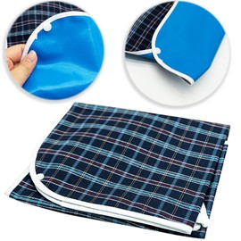 REBECASKYENS Waterproof Bibs for Adults - Washable Bib for Adults, Drool Bib Clothing Protector for Men, Women, Elderly and Disabled (Navy Blue)