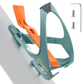 ROCKBROS Bike Water Bottle Cage with Built-in Tire Levers, 2 in 1 Lightweight Bike Bottle Holder Adjustable Slide Entry Bicycle Cup Holder for MTB Road Bike Green