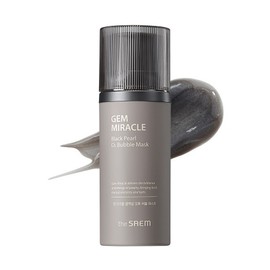 The SAEM Gem Miracle Black Pearl O2 Bubble Mask (0077), Face Pack Mat, 3.7 oz (105 g) x 1, Mat, 1 Piece