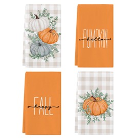 Siilues - Toallas de cocina de otoño de 18 x 26 pulgadas, decoraciones de otoño para el hogar, decoración de otoño feliz, toallas de plato de calabaza, decoraciones de Acción de Gracias de temporada