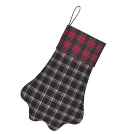 DYHLIL Golf GTI Plaid Dog Christmas Stockings Pet Paw Pattern Stockings Ornament Fireplace Hanging Stockings for Pet and Christmas Decoration