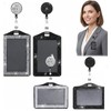 4 Pcs Bling Horizontal Vertical Badge Holder with Retractable Reel,