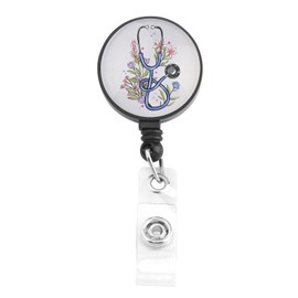 FUSTMW Nurse Gifts for Work Nurse Badge Holder Retractable Clip NP RN LPN Stethoscope Badge Reel Nursing Gifts for Coworkers (Stethoscope Badge)