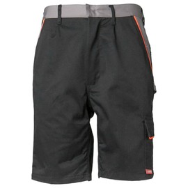 Planam Size 4XL Men's Visline Shorts, Black, Orange, Zinc, Model 2471, 2471068