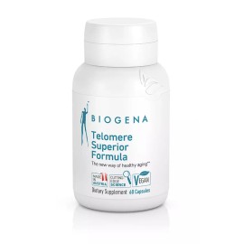 Biogena Telomere Superior Formula - 60 VegCapsules - Energy, Skin, Hair, Beauty