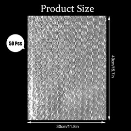 GBACHOOSE 50 Pack Bubble Out Bags, 30x40cm Bubble Wrap Pouches, Clear Bubble Mailers for Shipping, Storage, Moving, Wrap, Packaging