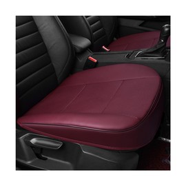 Mandark 2PCS Car Seat Cover, Bottom Full Wrapped Vehicle Front Seat Protector, Anti-Slip Breathable Leather Automotive Seat Cushion Pad Accessories, Universal for Sedan SUV Truck (Wine Red)