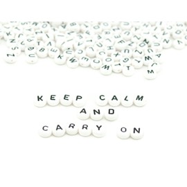 AKORD 400 Threadable White Alphabet Letter Beads