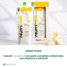 Nutritask – Pasto Sostitutivo Proteico Pronto da Bere - Gusto Vaniglia - Completo, Bilanciato e Ipocalorico - con Vitamine e Sali Minerali - Pouch da 220 g