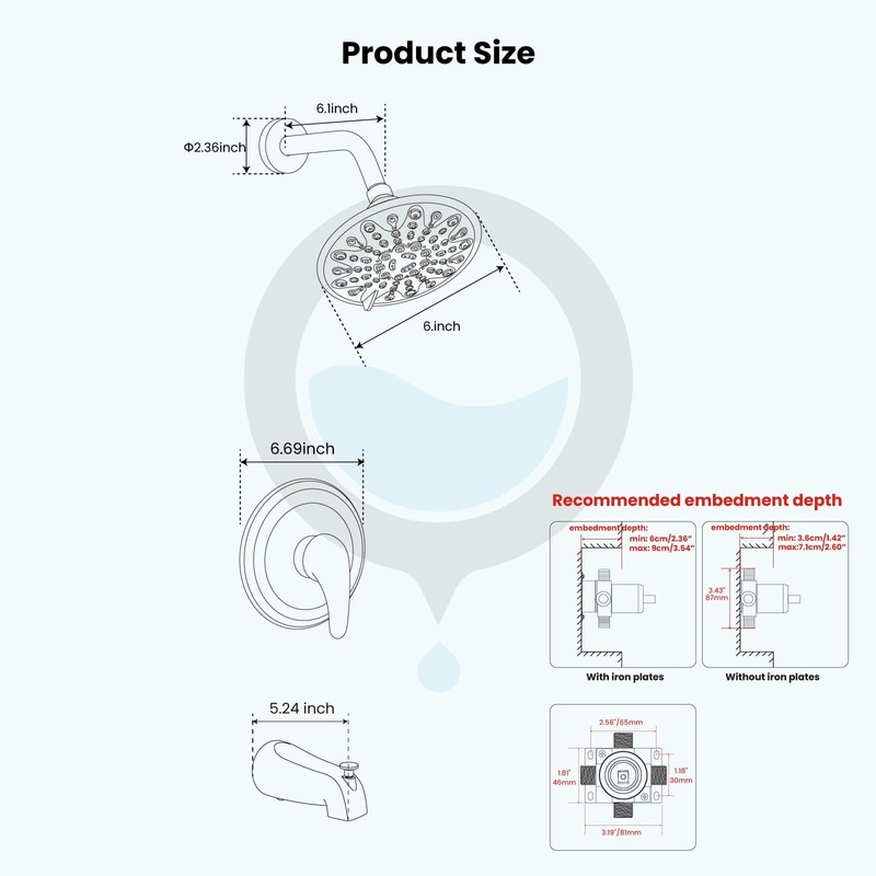 gotonovo Tub Shower Faucet Set Shower Head and Handle Set