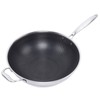 DYRABREST 13.5" Stainless Steel Honeycomb Wok - Kitchenware Wok with