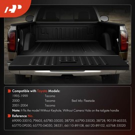 A-Premium 37-PC Tailgate Rebuild Kit Compatible with Toyota Tacoma 1995-2004, Tailgate Handle Bezel Rod Latch Cable Hinge Striker Bolts