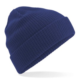 Beechfield Unisex Organic Cotton Beanie, Navy (Oxford navy)