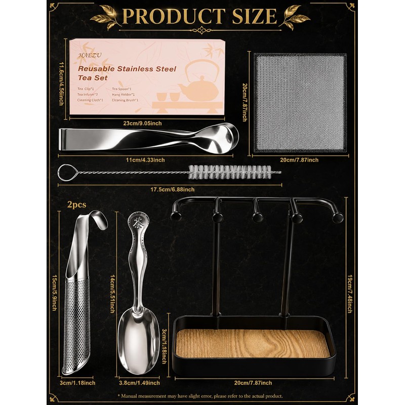 7 Pcs Reusable Stainless Steel Tea Infuser Set for Loose