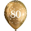 11" Latex Balloons Sparkling Fizz Gold 80th x 6pcs