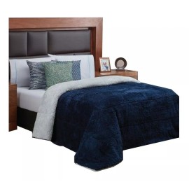 Elefantito Cobija Elefantito Bicolor color marino con diseño lisa de 2.2m x 1.8m