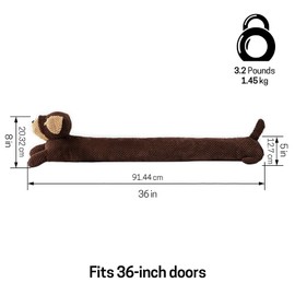 SWISSELITE 36 Inch Under Door Stopper, Animal Air Draft Stopper, Weighted 3.2 Pounds, Brown Cotton, Decorative Noise Blocker & Light Blocker