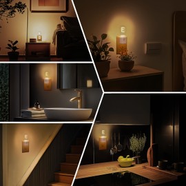 LUMILECT LED Motion Sensor Night Light, Plug-in, Dusk-to-Dawn Sensor, E-Type 2200K Warm, Motion-Activated LED Nightlight for Bedroom, Bathroom, Kitchen, Hallway, 1-Pack