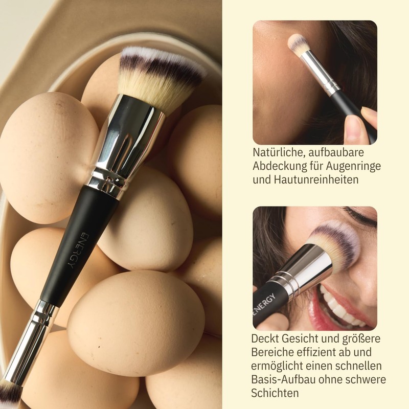 ENERGY Double Sided Foundation & Concealer Brush - 2-in-1 Angled