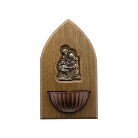 Intercession Intercession Wooden Holy Water Font - Holy Family