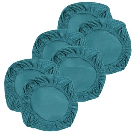 Yikko Elastic Stretch Spandex Chair Seat Covers Slipcovers Washable Fit for Office Chairs, Dining Room Chairs, Bar Wedding Party Decor (6, Blue)