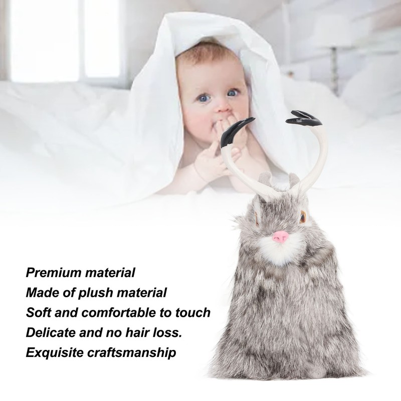 Simulation Antler Rabbit Ornament Cute Rabbit Home Decorations Animal Model