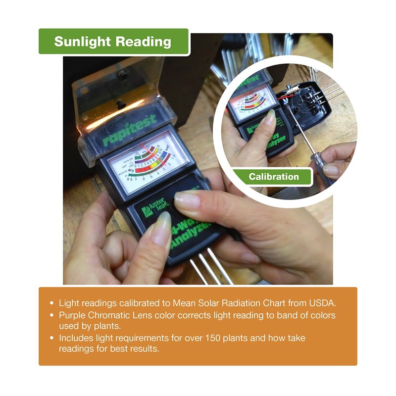 Luster Leaf 1880 Rapitest Tester Electronic 4-Way Analyzer, Soil