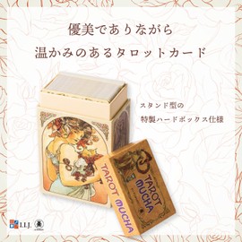 Tarot Cards, 78 Sheets, Tarot Divination Torting, Made in Italy, Tarot Mucha with Japanese Instruction Manual Included (English Language Not Guaranteed)