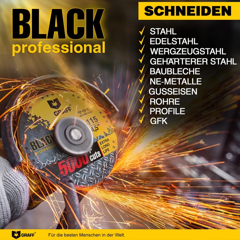 Metal Cutter GRAFF Black Cut Off Wheels 115mm - Diamond