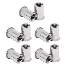 50 PCS M6 Rivet Nuts Silver Stainless Steel, Threaded Insert Nut Rivnuts for Metal, Wood, Aluminium, Electrical Appliances & Industrial Products