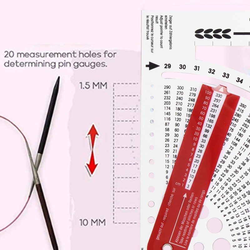 Knitting Gauge Converter Double Sided Clear Scale Knitting Stitch Counting