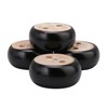 30mm Height Pack of 4 Black Eucalyptus Wood Round Bun