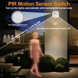 SUPERNIGHT Dimmer Switches for Led Lights, Pir Motion Sensor Switch for COB SMD5050 2835 Strip, DC 5-24V Dimming Controller for Gun Safe, Kitchen Cabinet, Pantry, Closet led Lighting