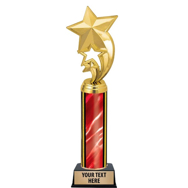 11" Red Star Rocket Trophies - Customized Star Rocket Trophy Awards