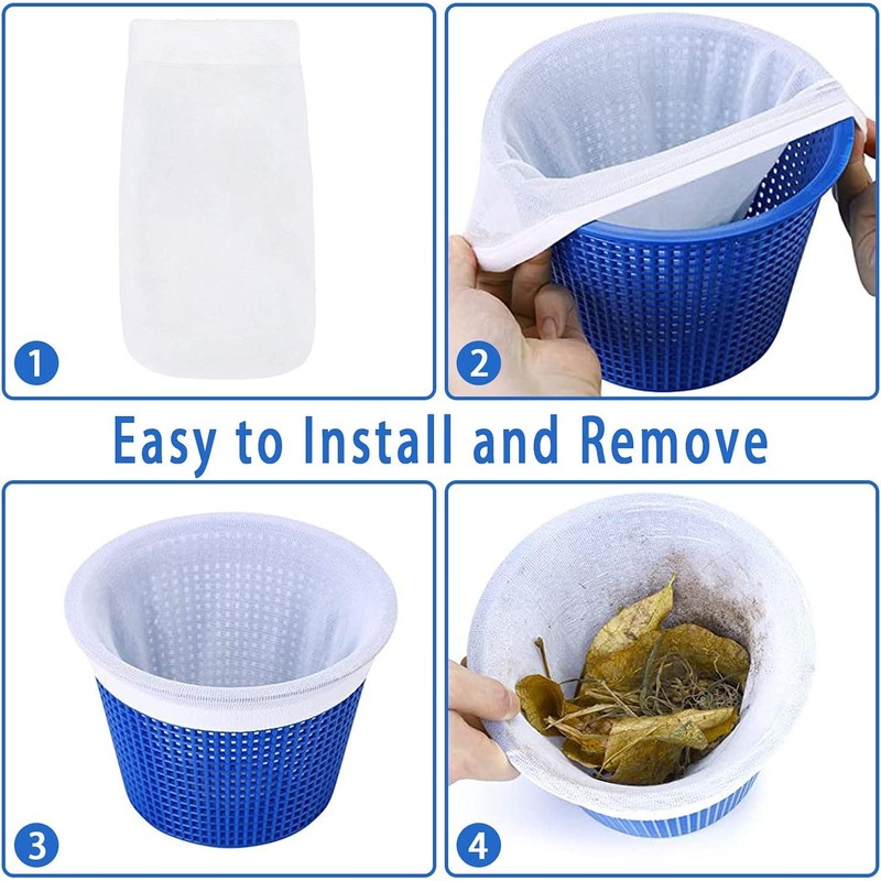 40 Pack Pool Skimmer Socks for Filters Baskets/Hot Tub Filter,