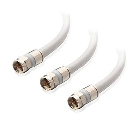 Cable Matters 3-Pack CL2 in-Wall Rated (cm) Quad Shielded Coaxial Cable (RG6 Cable, Coax Cable) in White 10 Feet