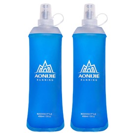 Azarxis TPU Foldable Soft Flask, BPA-Free Hydration Bottles, Water Bottle, for Backpack, Bicycle, Climbing, Sports (450 ml, Pack of 2)