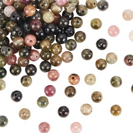 OLYCRAFT 98 Pieces 4 mm Natural Tourmaline Beads Black Tourmaline Beads Natural Gemstone Beads Round Natural Stone Beads Energy Stone with 1 mm Hole for Necklace Bracelets Jewellery Making