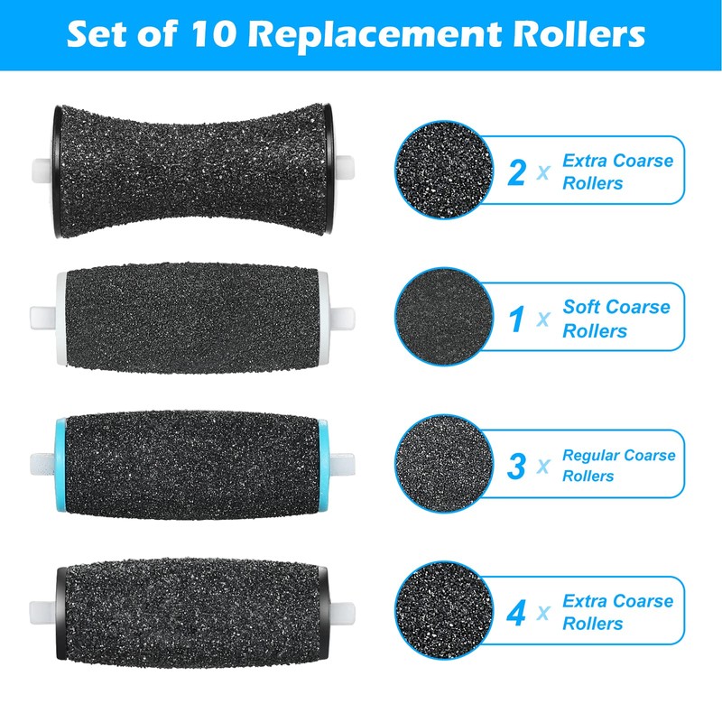 Jorest 10Pcs Replacement Rollers Compatible with Scholl Velvet Smooth, 2