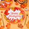 Elyxio 50 Pcs Fall Leaves Oval Paper Plates Happy Thanksgiving