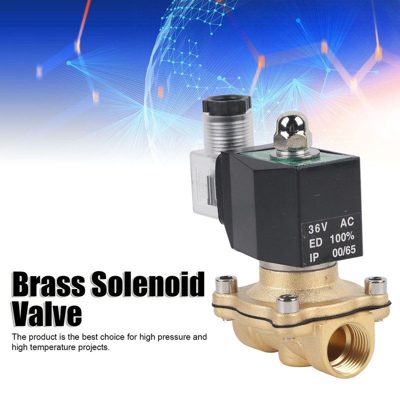 G1/2 Inch Brass Solenoid Valve Water Pressure Normal Closed Direct