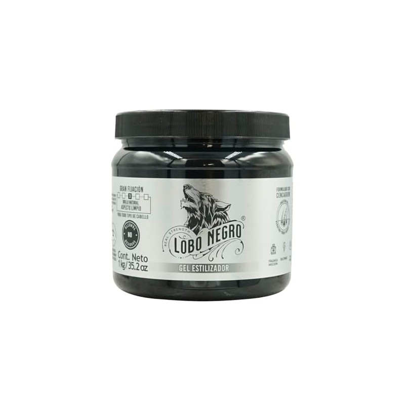 Lobo Gel fijador para cabello Lobo Negro. 1 Kg.