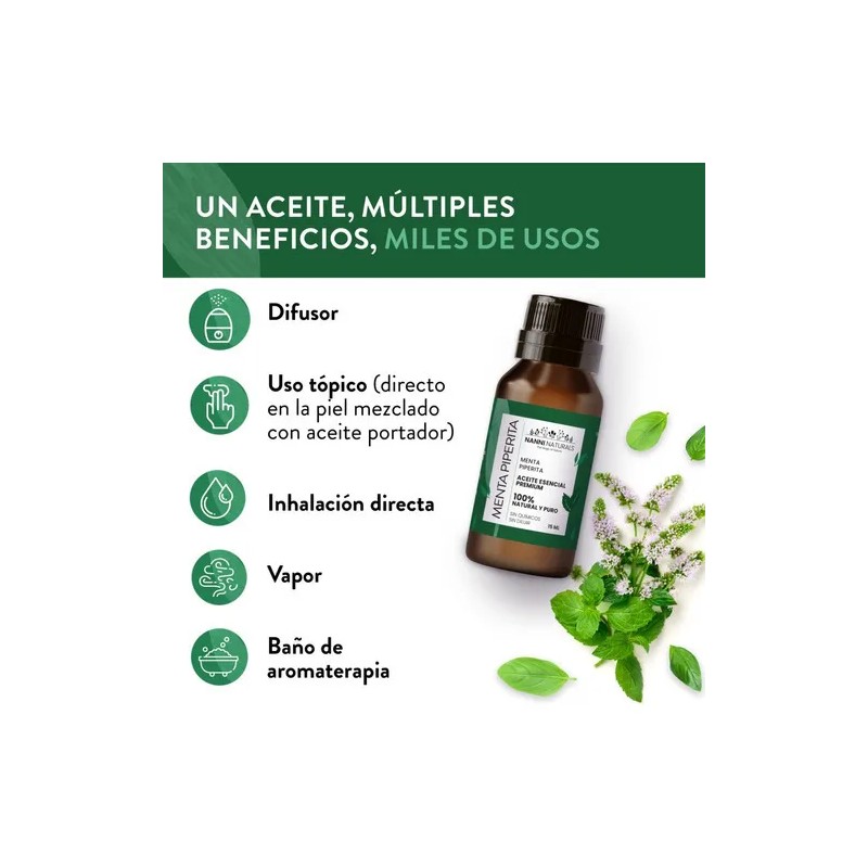 Aceite Esencial De Menta Puro 15ml Para Difusor Y Aroma