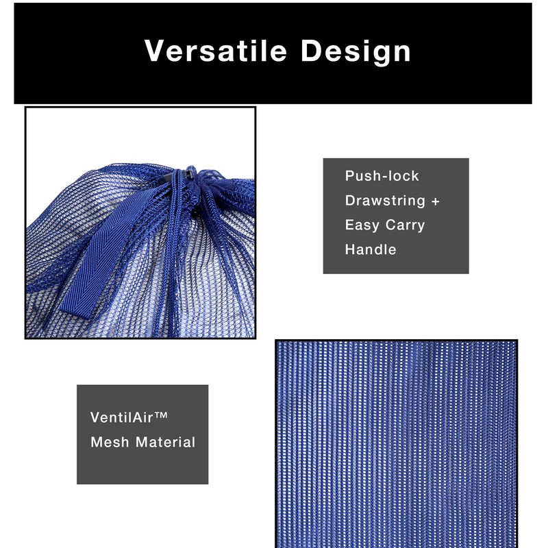 Smart Design Mesh Laundry Bag w/ Handle & Push Lock