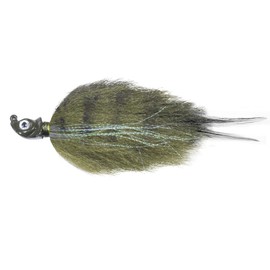 Northland Fishing Tackle Minnesota Mullet Hair Jig Fishing Lure, Lifelike Pulsing Action Bucktail Jig for Bass, Northern Pike, 3/4 Oz, Green Bluegill